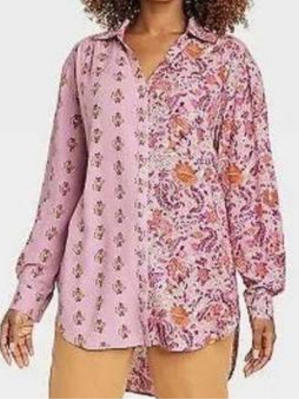 Knox Rose Pink Floral Mix-Print Button-Up Top - Picture 2 of 11